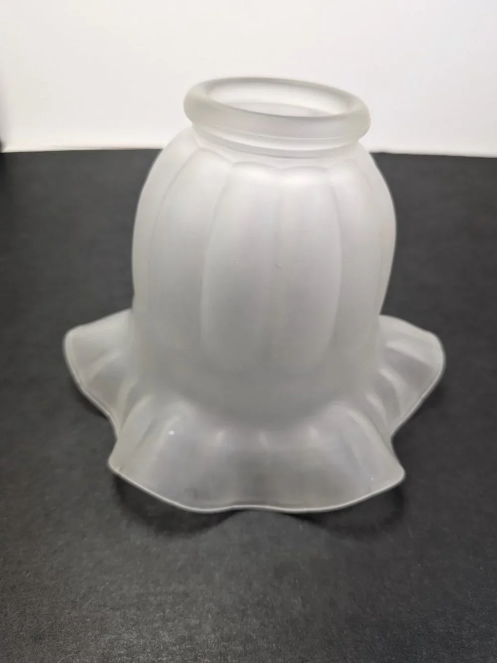 Frosted Glass Tulip Light Shade Replacement Ruffled Fluted Edge DIY craft proj.